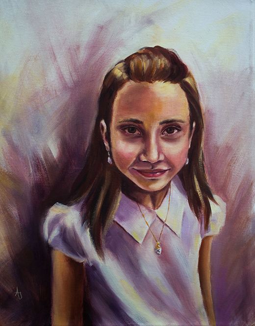 "Always Remember," a portrait of a refugee girl by Jensen.