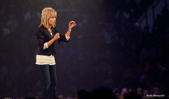 Beth Moore speaks at Liberty University Convocation.