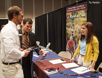 Liberty University students network during the Health Sciences Career Fair.