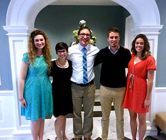 Team of Liberty University biology students with Dr. Andrew Fabich