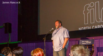 Rich Peluso, AFFIRM Films senior vice president, answers questions following a film screening.