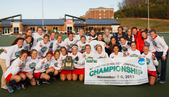 Liberty field hockey claims the 2013 NorPac championship banner.