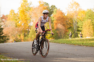 A Liberty cyclist competes in Mid-Atlantic Collegiate Triathlon Conference race.