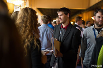 Liberty religion students attend a career fair.