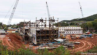 Construction continues on Liberty's new residence hall.