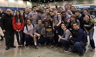 Liberty's wrestling team celebrates its second NCWA National Duals title in four years.