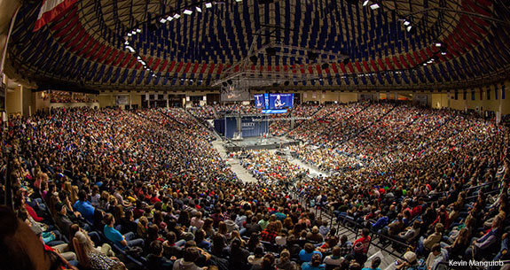 Liberty University's Vines Center during a Fall 2014 Convocation event.