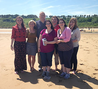 A Liberty University group on Omaha Beach.