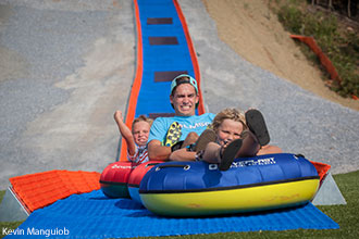 Tube run at Family Fun Day at Liberty Mountain Snowflex Centre.