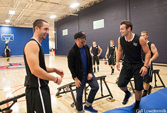 Alumnus TobyMac with Liberty University's SOAR Dunk team