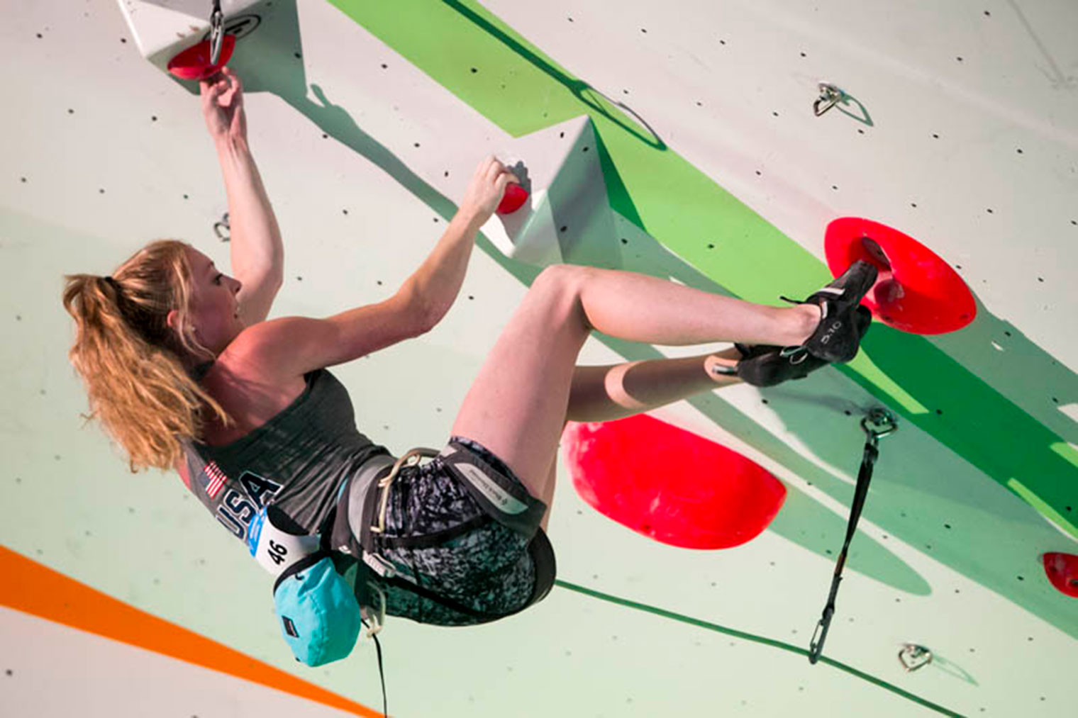 Tori Perkins represented Liberty University in the women's sport climbing finals at Saturday's World University Championships in Bratislava, Slovakia. 
