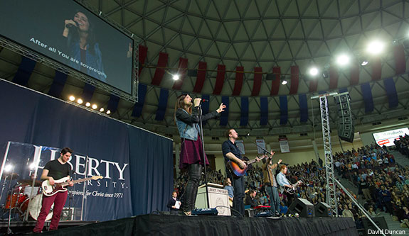Vertical Church Band performs at Liberty University Convocation.
