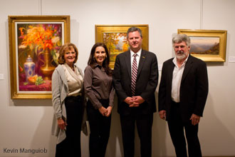 Chancellor Jerry Falwell Jr and his wife Becki Falwell with artists Lois Virginia Babb and David Heath.