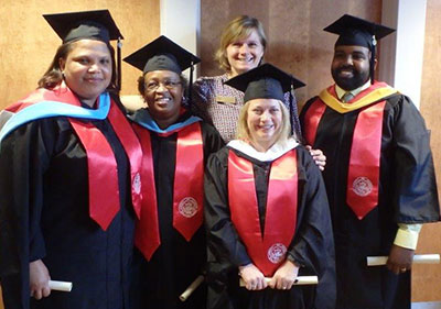 Liberty University graduates celebrate at the Marine Corps Air Station in Cherry Point, N. C.