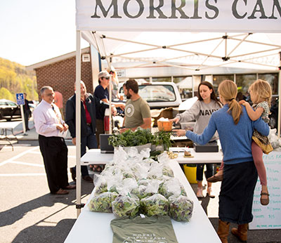 Liberty University's Morris Campus Farm sells its produce at a regular farmer's market on campus.