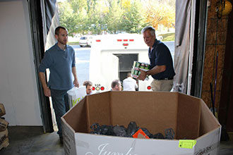 Liberty presents more than 2,500 pounds of food to a local food bank.