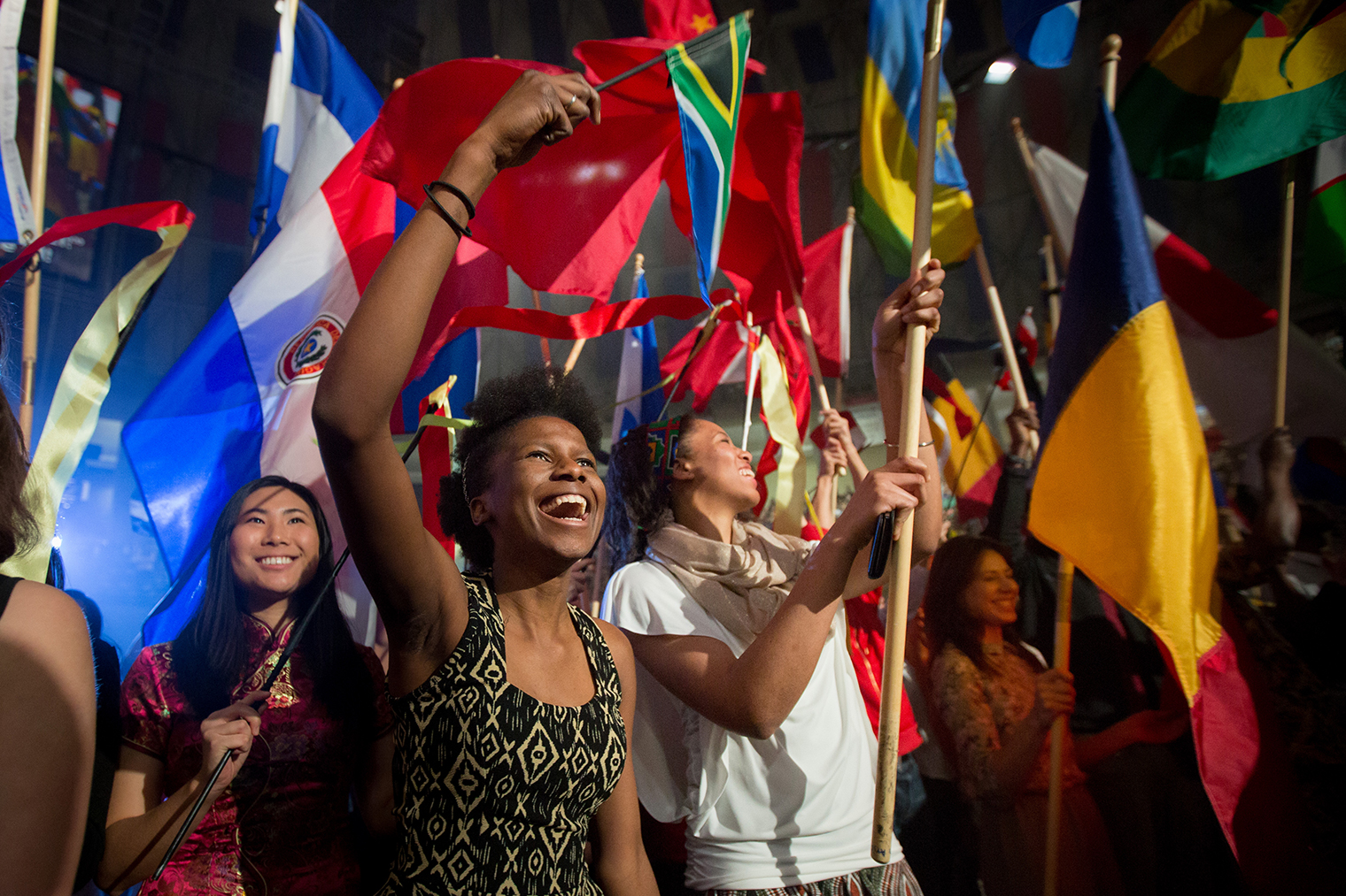 International students participate in the Parade of Nations during Global Focus Week Spring 2016.