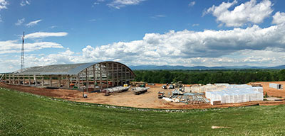 An exterior look of the foundation for the new Liberty University Natatorium.