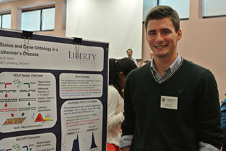 Liberty student Michael Carson at the VAS Fall Meeting.