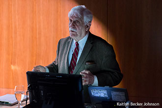 Dr. Raymond Damadian gives a presentation at Liberty University.