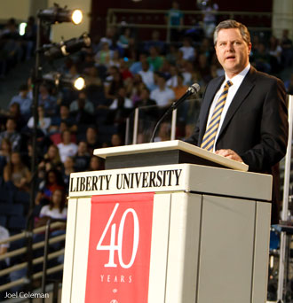 Liberty University Chancellor Jerry Falwell Jr announces creation of new School of Communication film program