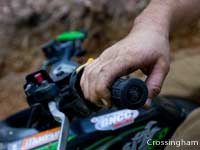 close up of dirt bike handlebars