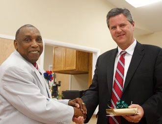 The Rev. Dr. Herman Robertson, Poplar Spring Baptist Church, with Liberty University Chancellor Jerry Falwell Jr