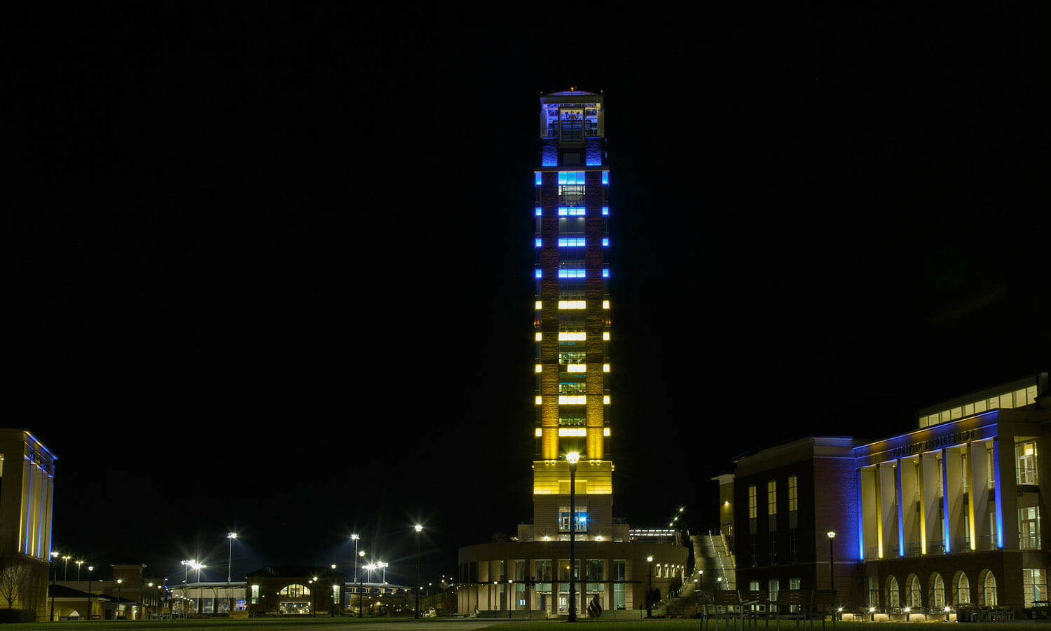 Liberty University lights up Freedom Tower in Ukraine’s colors