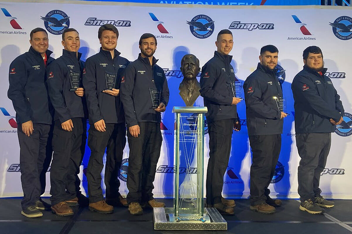 Aviation maintenance students land in third place among college teams at Dallas competition