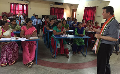 Dr. Samuel Smith leads a teaching workshop in India.