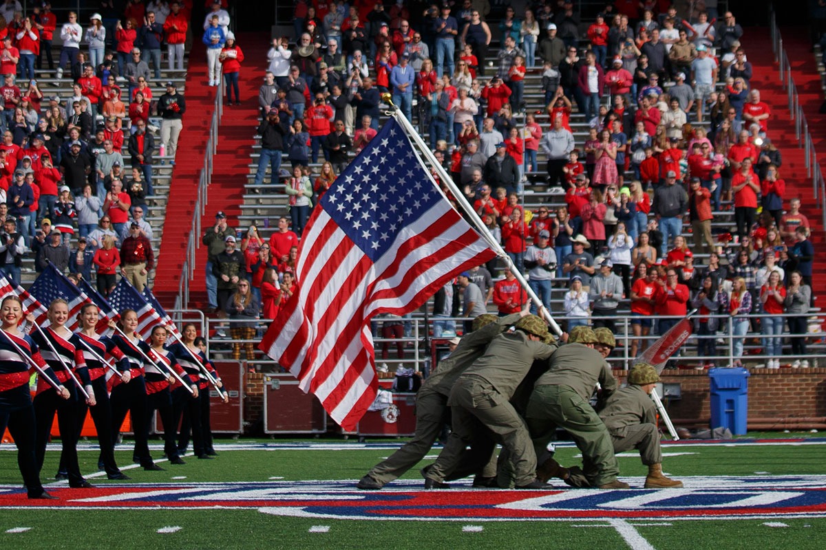 Liberty honors our nation’s heroes during annual Military Appreciation Month football game