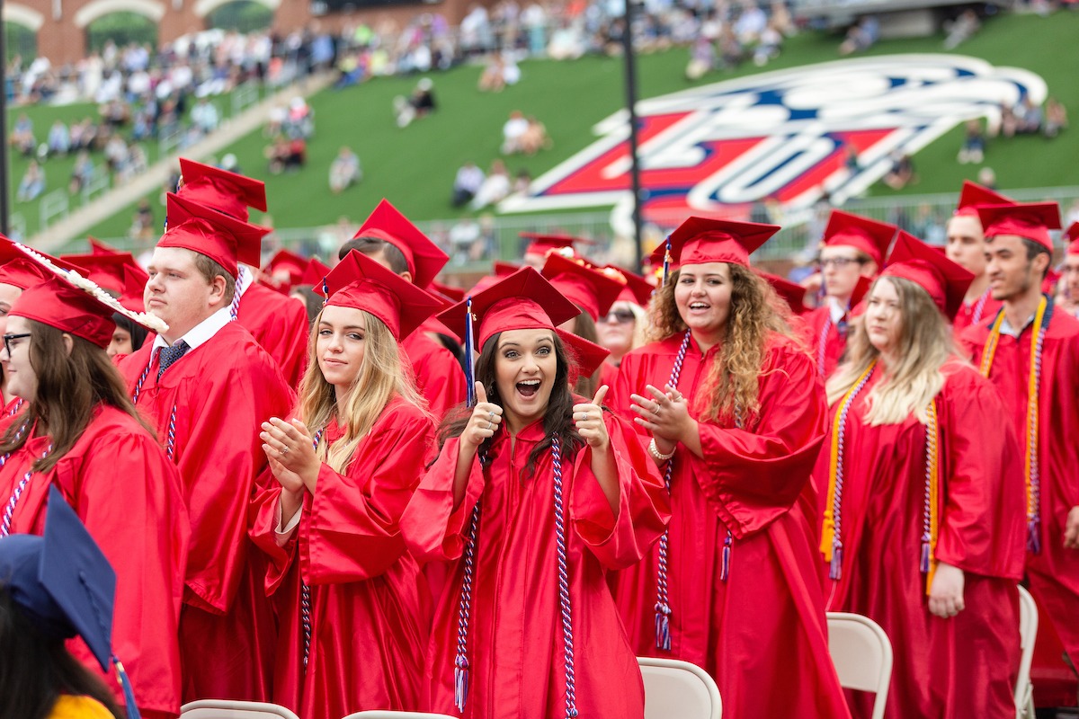 LUOA graduate giving a thumbs up to the camera