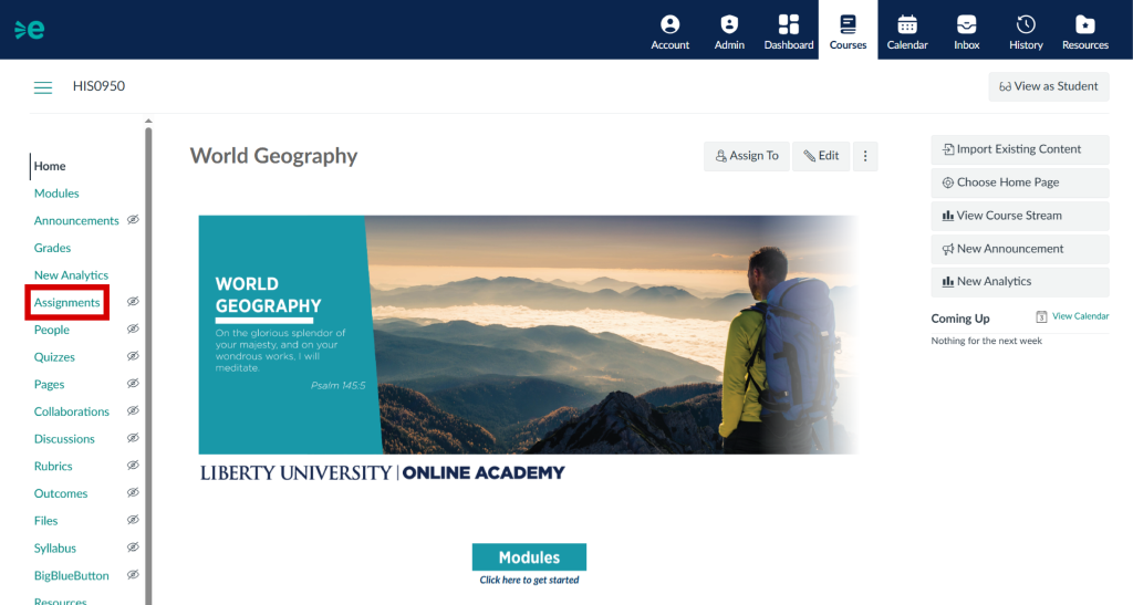 Click On Assignments