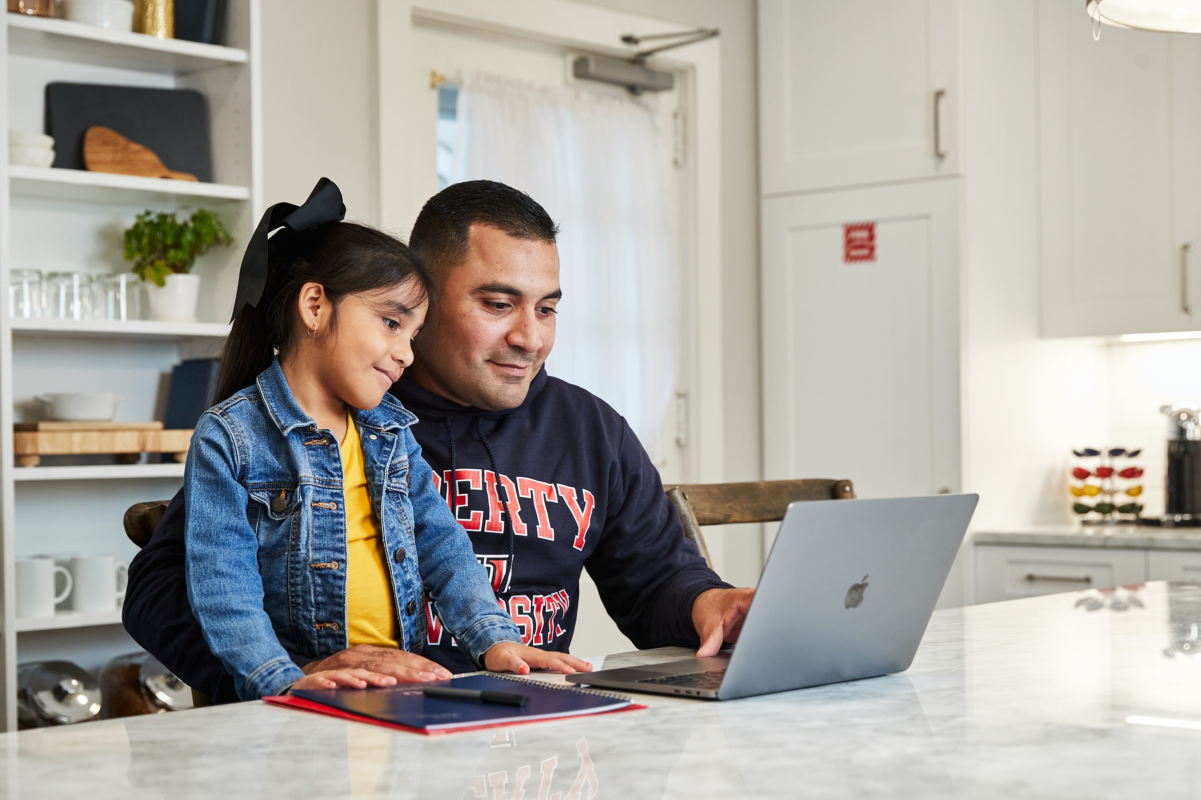 Online Liberty Student with His Daughter