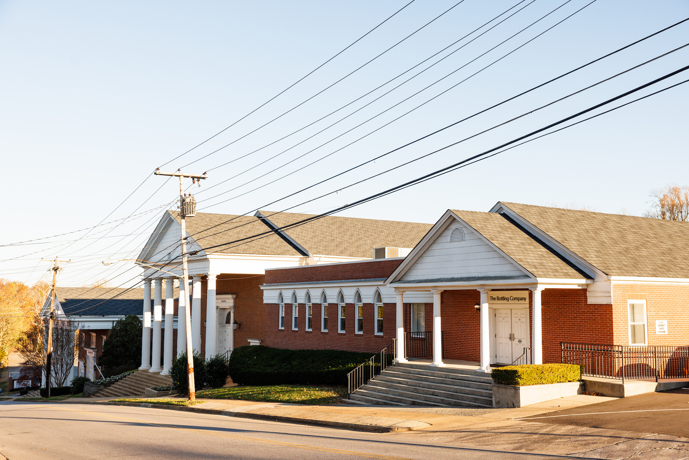 Outside view of Bottling Co Reception Hall and Old Pate Chapel